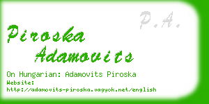 piroska adamovits business card